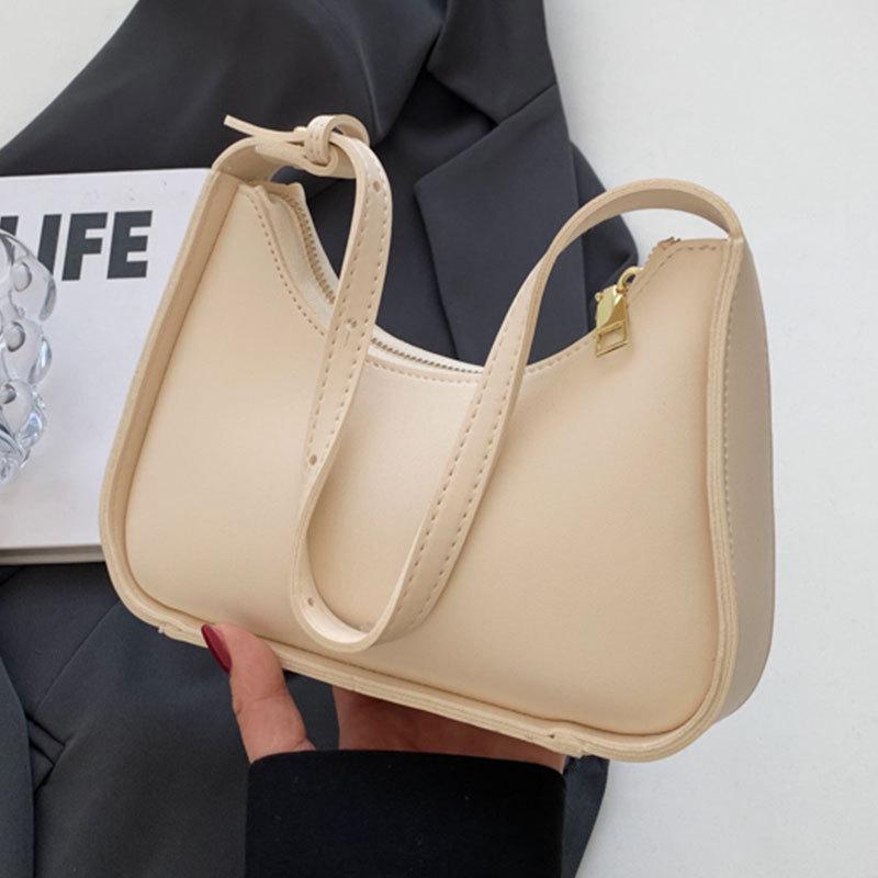 Модная простая женская сумка на одно плечо, летняя новая универсальная однотонная женская сумка подмышкой, кожаная женская сумка для поездок на работу