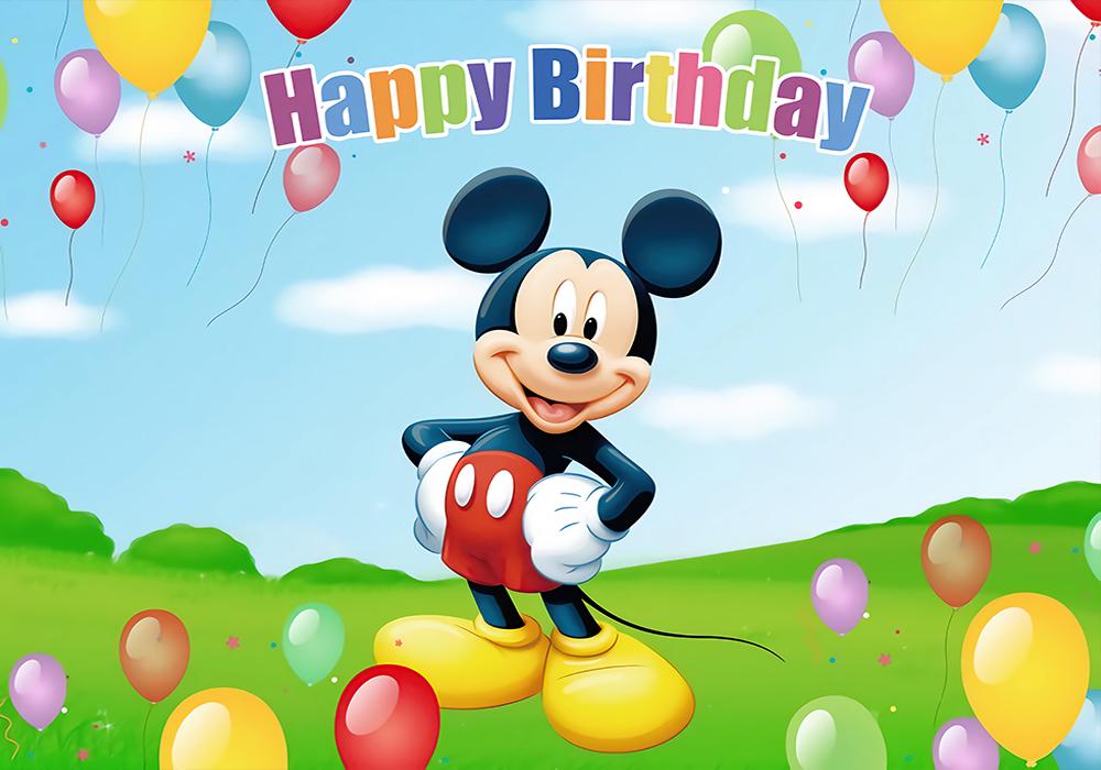 Фон для семейной фотографии с Микки Маусом из мультфильма Disney, Баннер для вечеринки в честь Дня Рождения, Украшение для Baby Shower, Реквизит для фотографии
