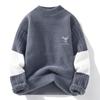 Men's Half-High Neck Mink Velvet Sweater: Autumn/Winter Thickened Knit Base Layer
