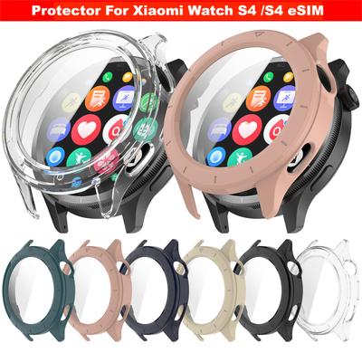 Корпус из закаленного стекла Для ремешка смарт-часов Xiaomi Watch S4 Защитная пленка для экрана Для чехла-накладки Xiaomi Watch S4 eSIM аксессуары