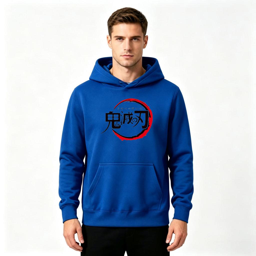 Men's Anime Printed Pullover Hoodie Casual Long Sleeve Sweatshirt for Daily Wear