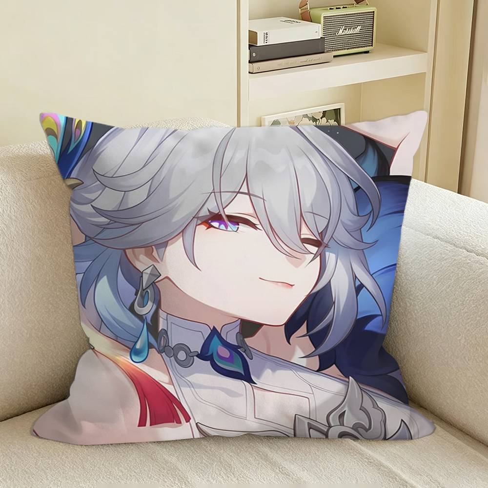 Yaoguang Honkai Star Rail Square Sofa Pillow Cover Solid Color Living Room Home Decor Cushion Case