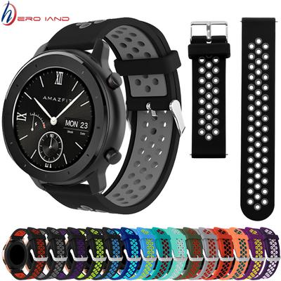 Силиконовый ремешок для часов Huami Amazfit GTR 2 47MM 42MM GTS BIP/Amazfit Stratos 3 2 Сменный смарт-браслет