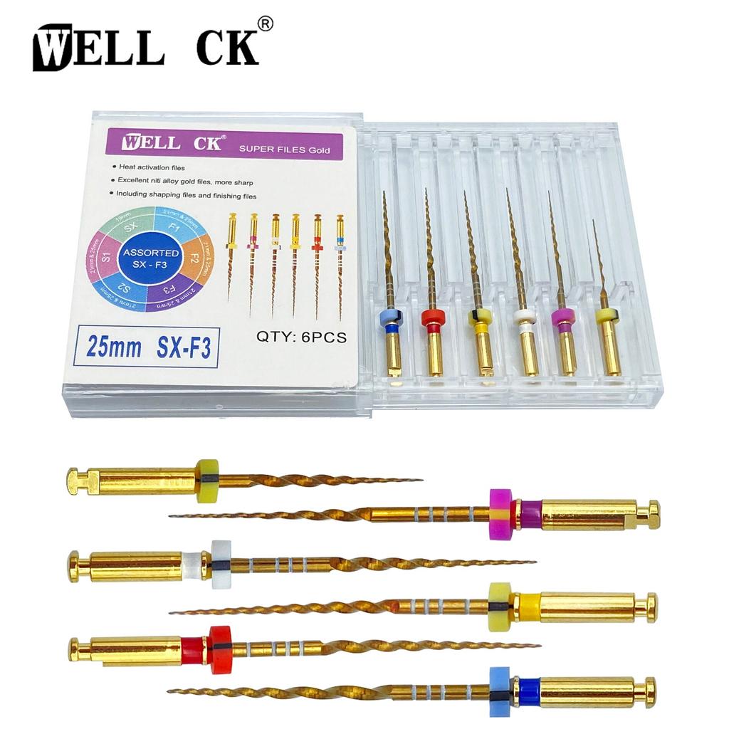 Зубной файл корневого канала, золотые эндодонтические суперфайлы, золотые эндодонтические файлы, 25 мм, никель-титан