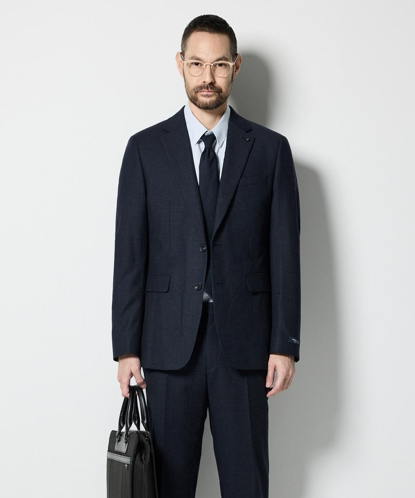 STCO Ультратонкая шерсть Комфорт Формальный пиджак Темно-синий (Slim Fit)_Ssjud11Ssn