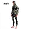 Camouflage 5mm Two-Piece Long-Sleeve Diving Suit - Thick & Warm for Winter Swimming and Spearfishing