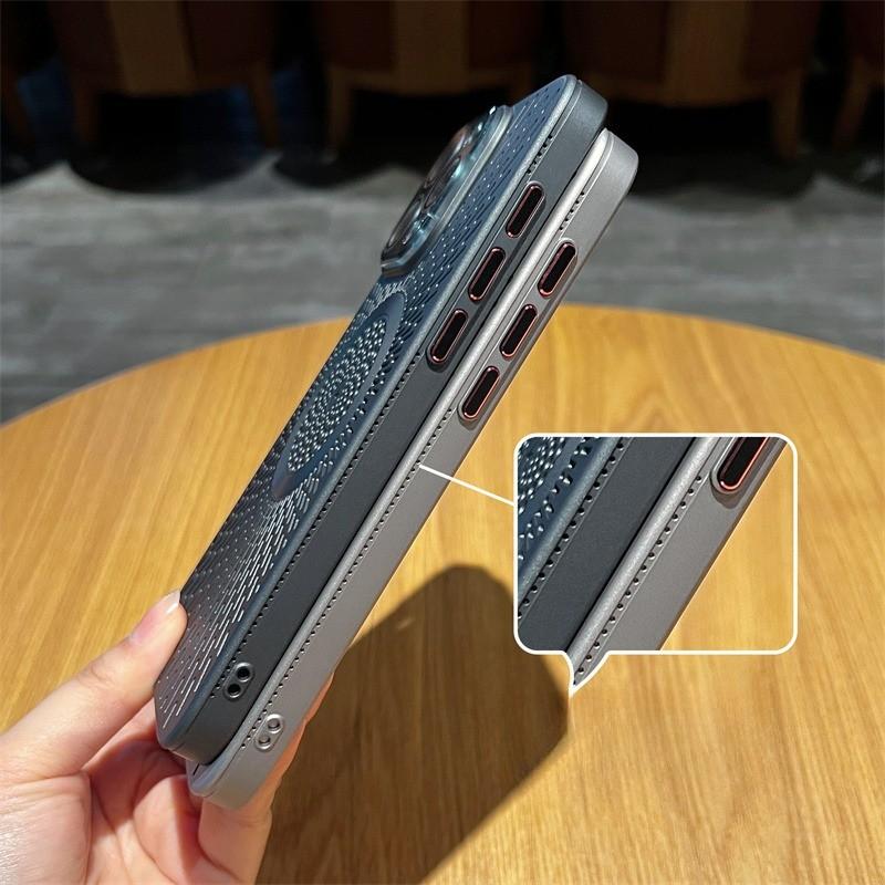 Ультратонкий Дышащий Чехол для Телефона для iPhone 16 Pro Max Plus 14 13 12 15 Pro Max для Магнитной Беспроводной Зарядки Magsafe