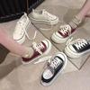 Burgundy Canvas Shoes Women's 2025 Autumn New Platform Student Niche Shoes Children's Casual Versatile Board Shoes