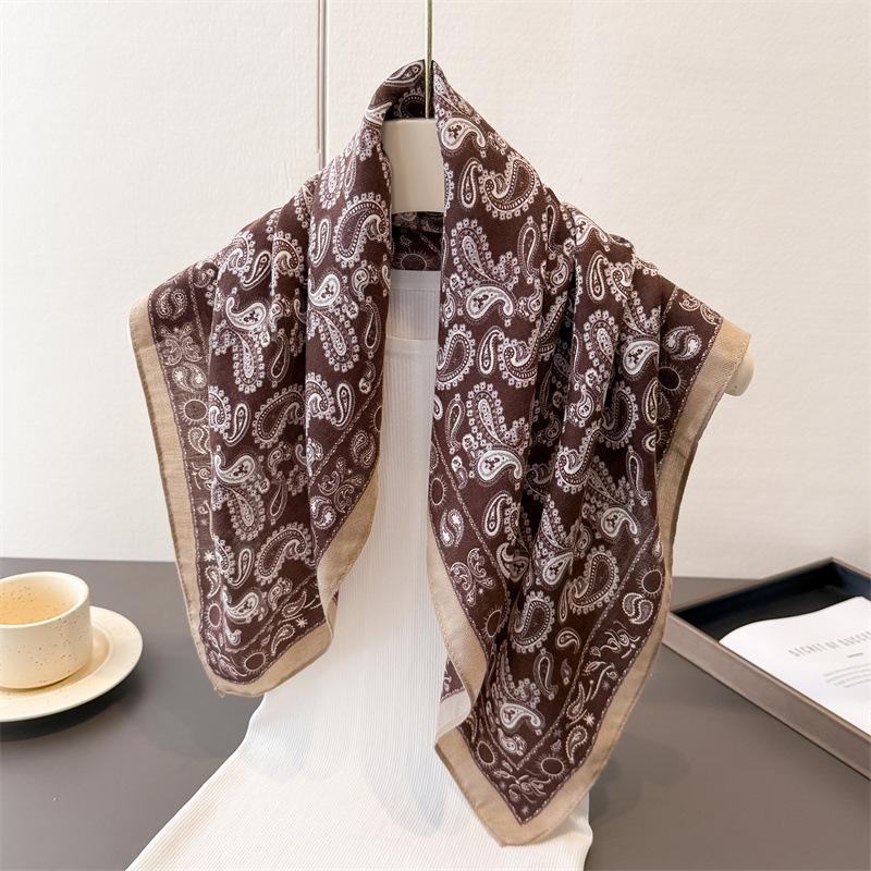 Cashew Print Hairbands Scarf Women Elagant Cotton Linen Feeling Bandana Neck Kerchief Head Bands Foulard Female Scarfs