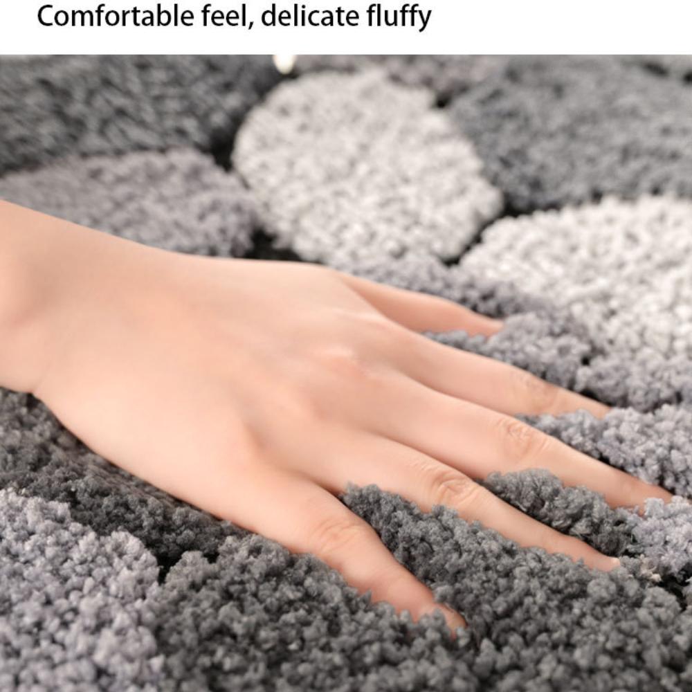 Flocking Stone Bathroom Cashmere Thickening Mat Bath Non-slip Carpets In Wash Basin Bathtub Side Floor Rug Shower Room Doormat Memory Foam 3D Pad