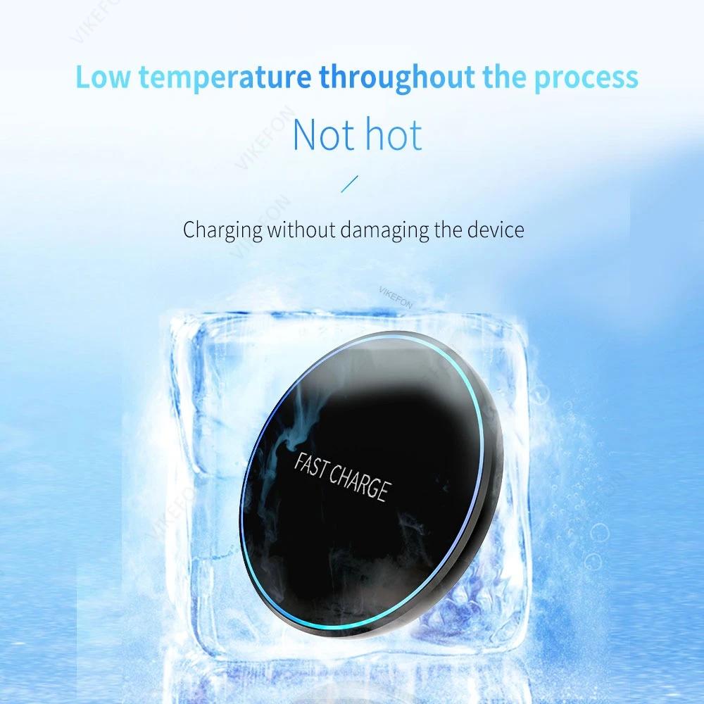Мини беспроводная зарядная панель 30 Вт со светодиодной подсветкой для iPhone 16 15 14 13 12, Samsung S25 S24, Xiaomi AirPos Pro, настольная станция быстрой зарядки