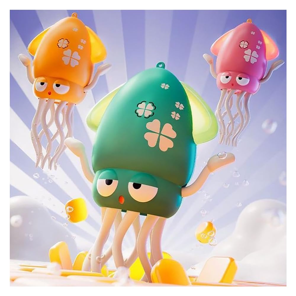 Двигающаяся и танцующая игрушка-кальмар, электрическая игрушка-кальмар с автоматическим обходом препятствий, светодиодной подсветкой и музыкой для собак и кошек, для игр в помещении,