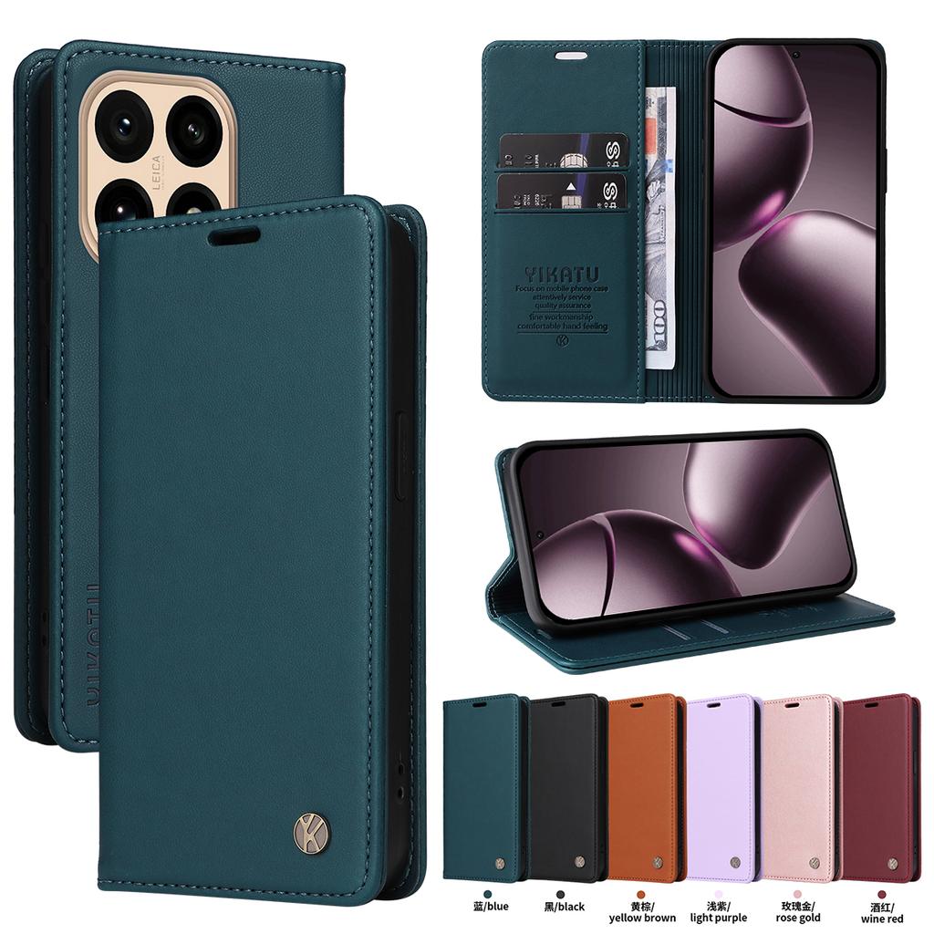 Магнитный кожаный кошелек-книжка для Xiaomi 15T 15 T Pro | Ультратонкий дизайн | Премиальные чехлы-бамперы для Redmi 15 15C 4G 5G