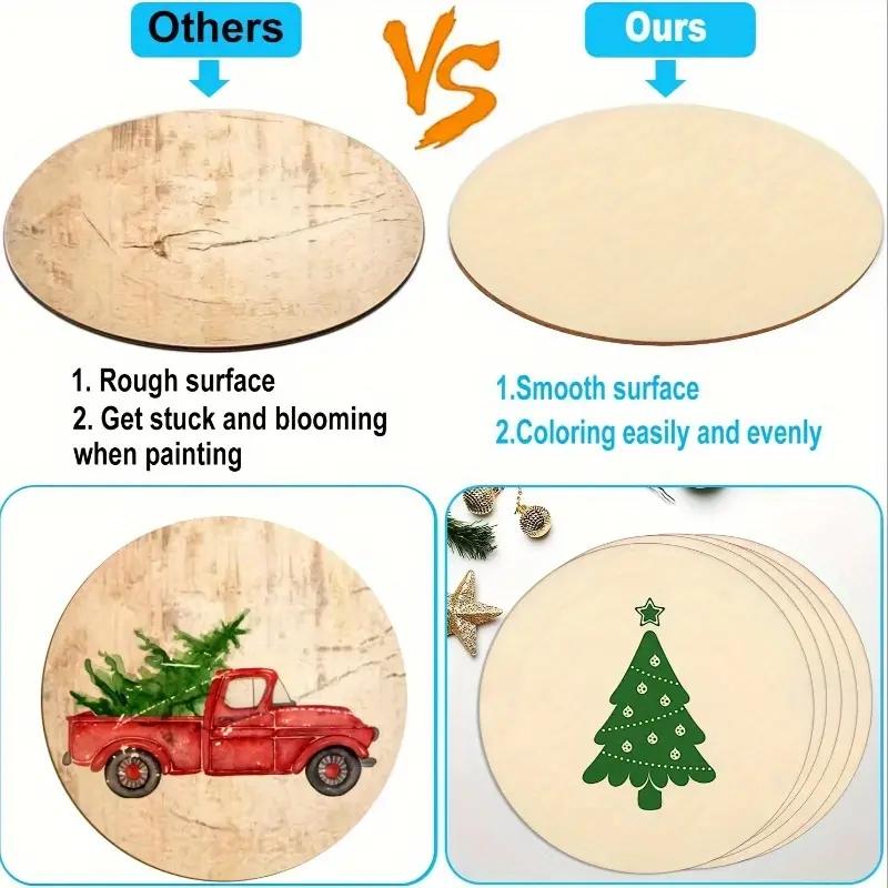11.81inch Wood Chips Crafts Blank Wooden Circle DIY Painting Door Sign Wood Sign Home Party Holiday Decoration