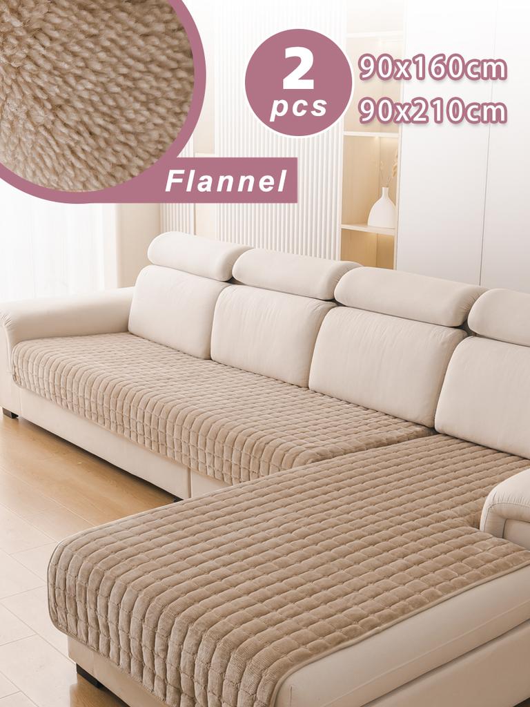 2 шт. Фланелевый чехол для углового дивана L-образной формы, универсальные диваны, чехлы для диванов в гостиную