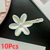 10Pcs Orchid Orchid Hair Clip with Pearl Embellishments Floral Hair Clip  Beach Vacation Photography