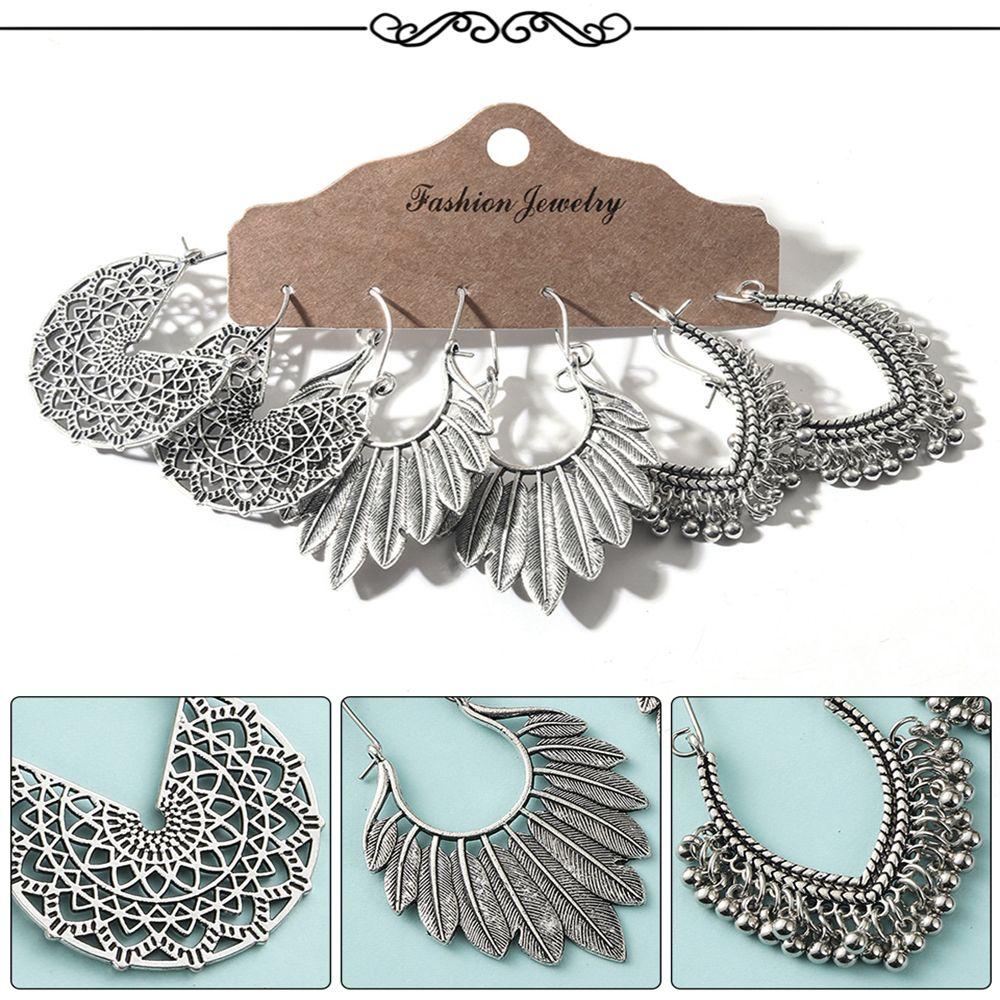 Аксессуары Бохо Украшения Мода Крылья Лист Этнический Набор Серег Круг Кисточка Геометрические Подвески