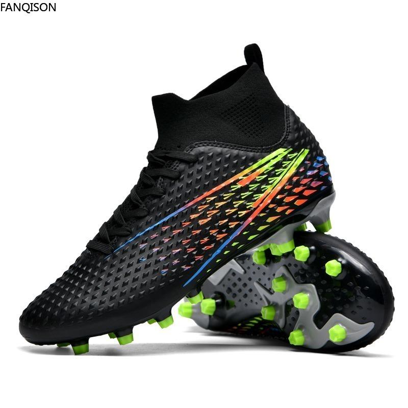 31-46 мужские высокие футбольные бутсы большого размера с длинными ногтями, противоскользящие детские футбольные бутсы из термопластичной резины с искусственным газоном