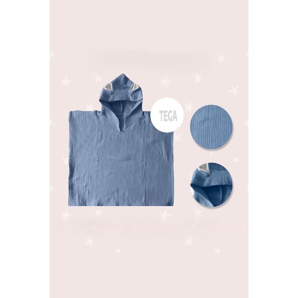 Органический 100% хлопок, 4 слоя муслина с капюшоном, пляжный детский детский халат-пончо, банное полотенце