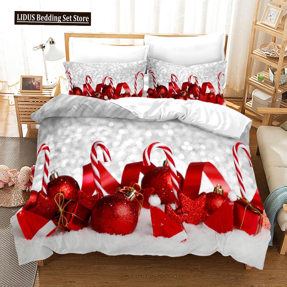 Рождественский комплект пододеяльников Snow Cookie Merry Christmas Festival, пододеяльник размера King Queen для детей, комплект постельного белья из полиэстера