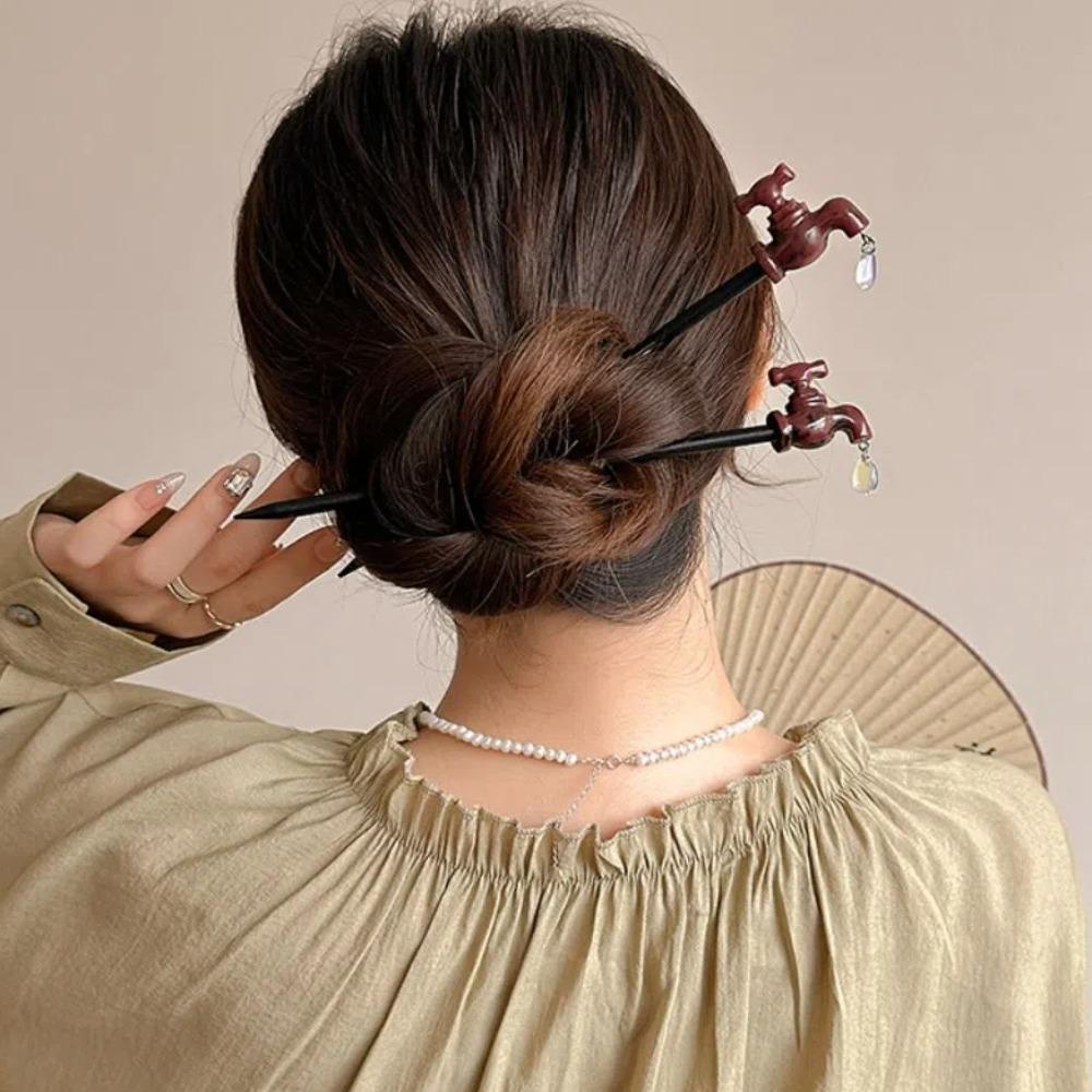 Water Drop Funny Hair Fork Step Shaking Creative Hairpin  Hanfu Headwear