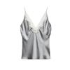 Spring New Women's French Style Elegant Sexy Lace Decorative Silk Satin Textured Vest Tops 1067261
