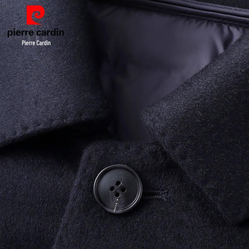 Мужское полупальто Pierre Cardin средней длины из смесовой шерсти и кашемира на подкладке из пуха