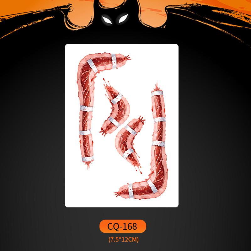 2024 Новые Хэллоуин Страшные Наклейки Татуировки Лица с Большим Ртом - Смешные, Водонепроницаемые, Цветной Вечерний Макияж