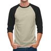 Men's Round Neck Contrast Color Raglan Three-quarter Sleeve Top T-shirt