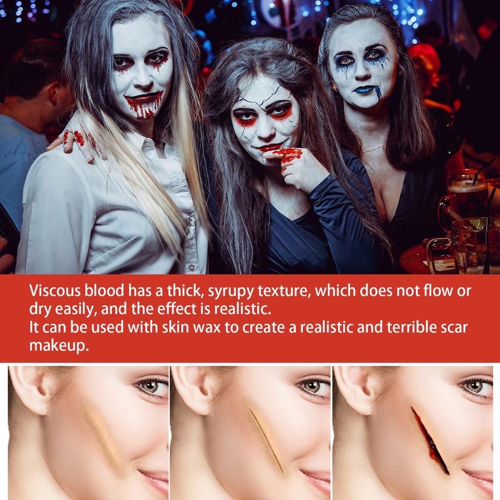 EELHOE Halloween Makeup Kit Special Effect Painting Fake Wax Scar Blood Scar Painting Fake Wax Set Makeup Party 130ml