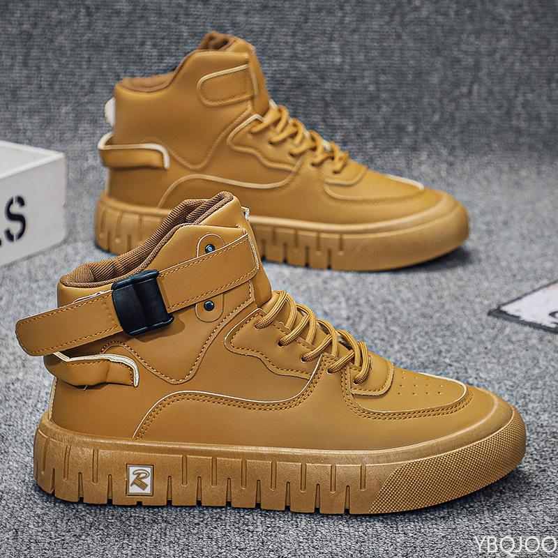 Fashion Trendy Men's Shoes 2025 Spring New Edition Daily Thick Soled Breathable Sports and Leisure High Top Board Shoes Zapatos Hombre