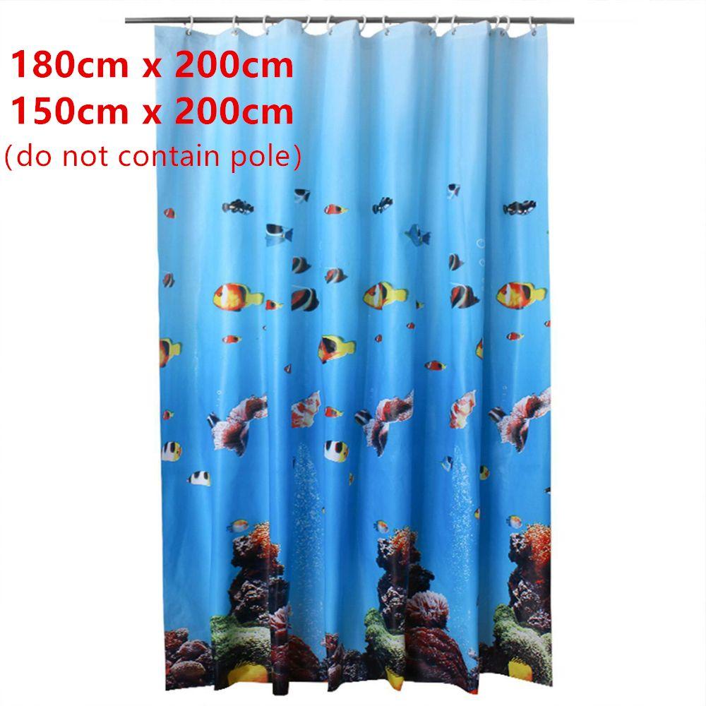 Утолщенный Отправить крючки Подводный мир Ванная Душевая занавеска Удлиненная Перегородка для туалета