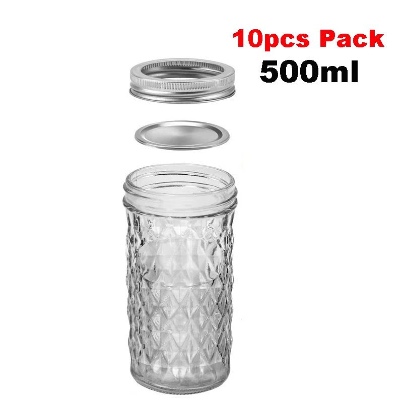 Банка Mason Jar с широким горлом 100/250/350/500/650 мл для джема, желе, меда, свадебных сувениров, еды, маленькие консервные банки с герметичными крышками