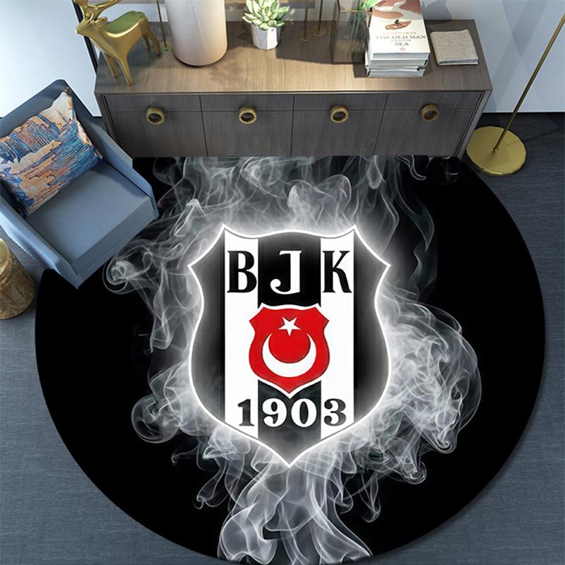 BJK Round Area Rug,Carpet Rug for Living Room Bedroom Sofa Playroom Decor,Non-slip Floor Mat