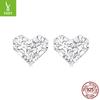 S925 Sterling Silver Shining Love Stud Earrings Women'S Simple Classic Sequin Design Small Stud Earrings