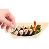 Disposable Wooden Sushi Serving Trays/Boats, 5.5 Inch, Biodegradable, Disposable Japanese Sashimi Plates, Snacks, Desserts, Candy Serving Dishes for R