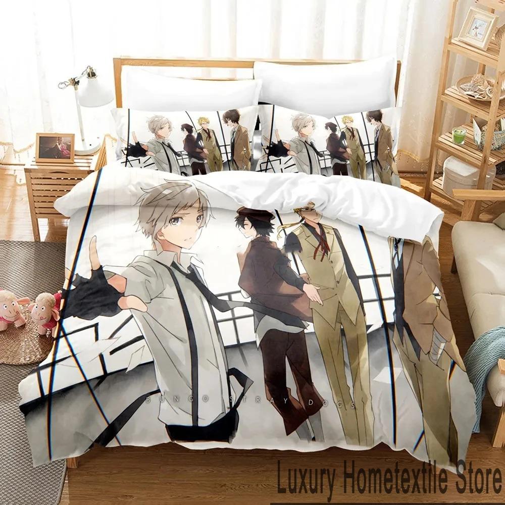 Аниме Bungo Stray Dogs Комплект постельного белья для мальчиков и девочек Twin Queen King Size Пододеяльник Наволочка Кровать для мальчиков Взрослый Домашний текстиль
