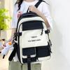Five-Piece Backpack Set Color Block Schoolbag Women's Lightweight Backpack Large Capacity Travel Backpack for Students