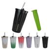 Nishida Straw Stainless Silicone Ice Vacuum 600ml Tumbler, Insulated, Cold, Lid, Tumbler, Stylish, Office, Steel, Outdoor, Compact, Stick-Shaped