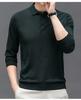 Men S Long Sleeve Knit Polo Shirt Striped Casual Middle Age T Shirt