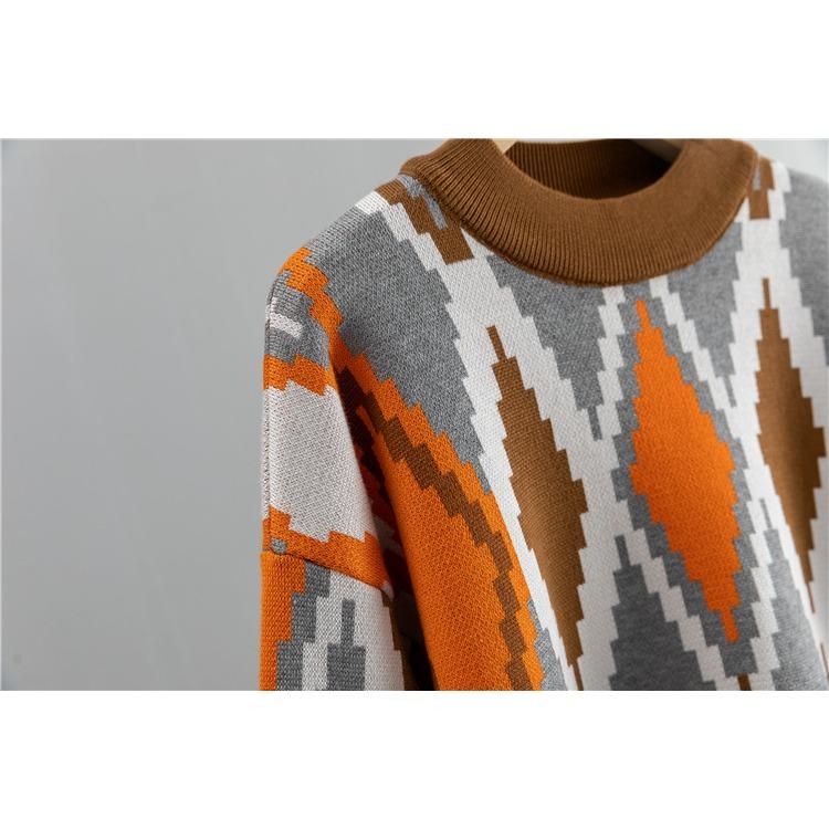 Autumn and Winter Women's Sweater Suit Sports and Leisure Fashion Loose Big Size Sweater Top Wide Leg Pants Two-piece Set