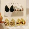 4Pair/Set Vintage Glossy Thick Acrylic Water Drop Stud Earring Fashion Creative Tear Drop Earrings Women's Elegant Party Zircon