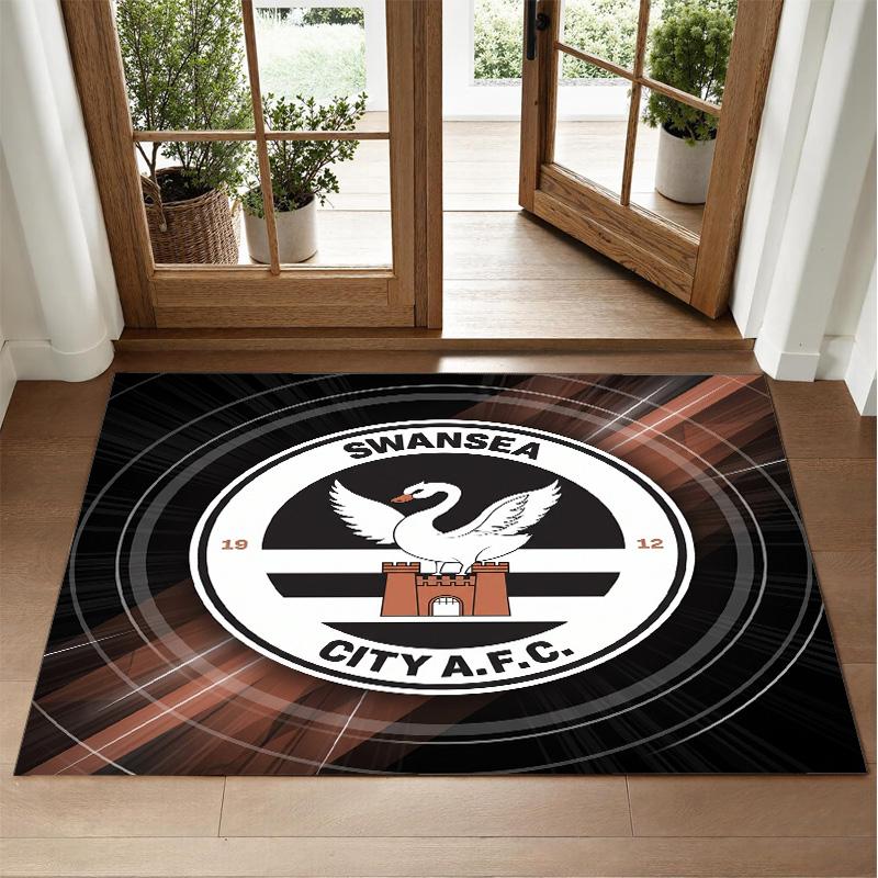 Swansea City Design Crystal Velvet Rug Soft Decorative Mat for Bedroom Entrance
