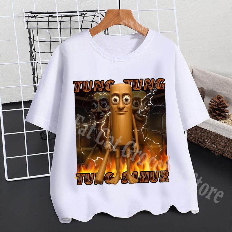 2025 Тралалеро Тралала Футболка Мальчики Лето Тунгтунг Сахур Маразм Короткий Рукав Детская Аниме Фигурки Футболки Топы Детская Одежда Подарок