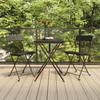 VidaXL 3-piece Folding Bistro Set Black Woven Resin, Bistro Set, Garden Table and Chairs, Set 319989