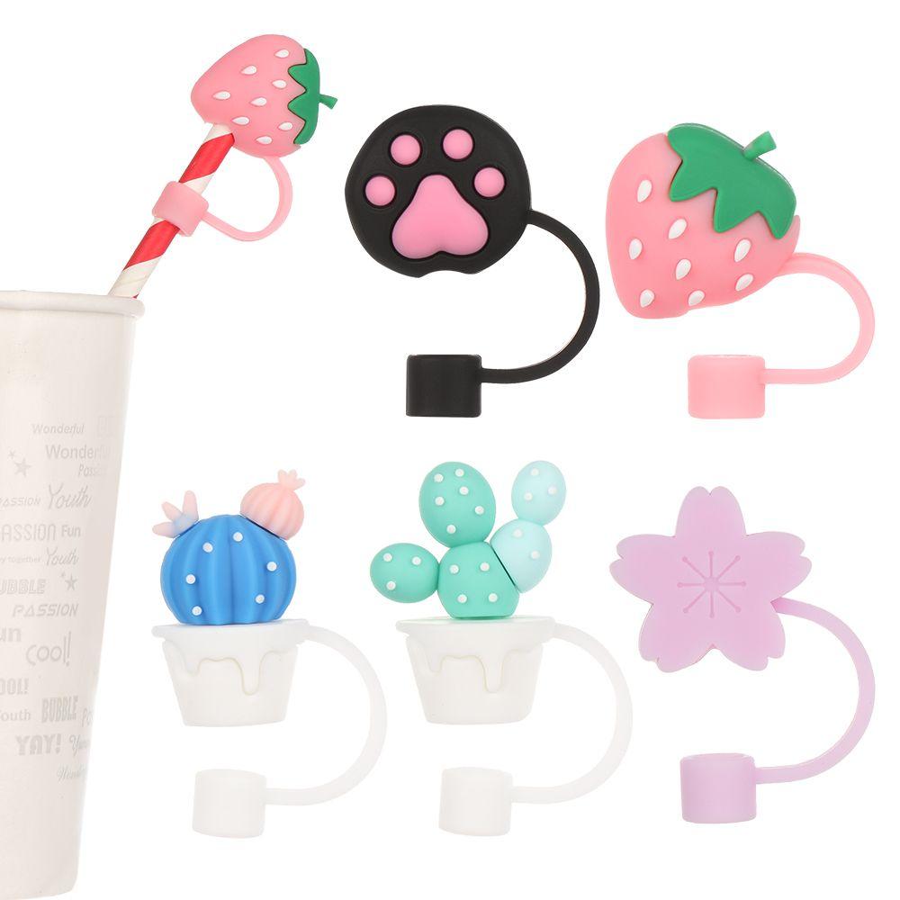 Airtight Splash Proof Cartoon Plugs Cover Drinking Dust Cap Cup Accessories Silicone Straw Plug