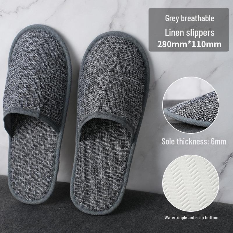 Thickened Non-Slip Disposable Slippers for Hotels, B&Bs, Beauty Salons, Home Hospitality - Cotton & Linen, Breathable