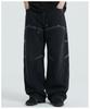 DOUBLE JD Line Washed Denim Pants
