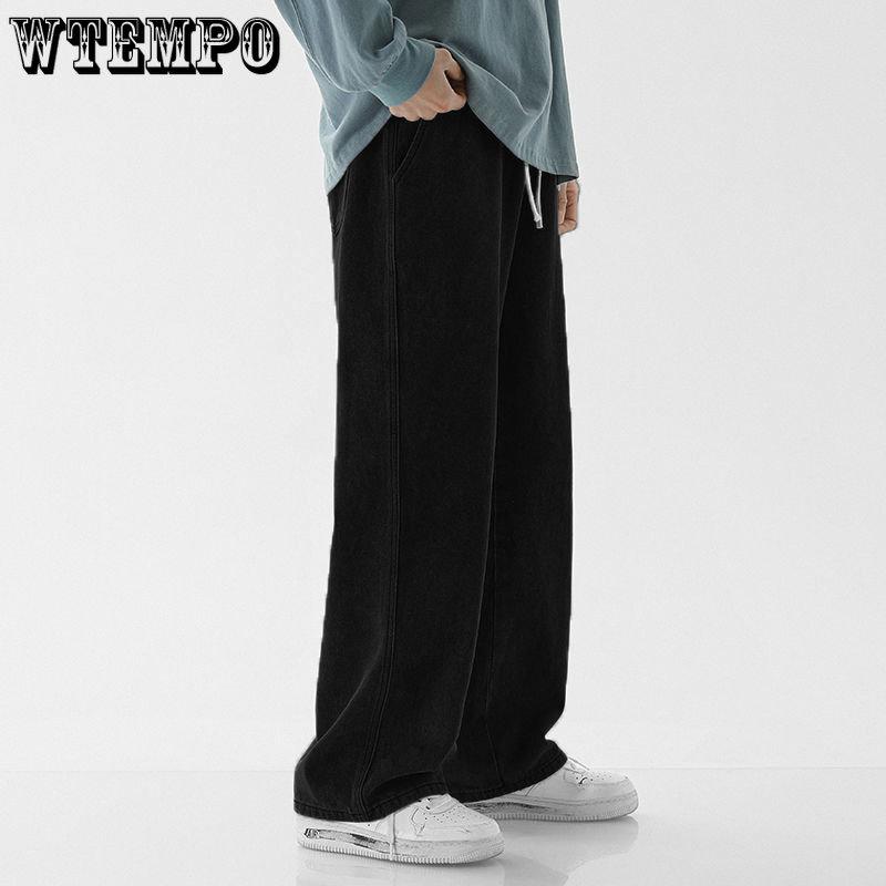 Мужские джинсы, летние новые тонкие прямые брюки, свободные брюки с широкими штанинами, повседневные длинные брюки