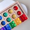Деревянная игрушка с цветовыми блоками Прозрачный акриловый полупрозрачный поднос Игра света и тени Радужная пирамидка